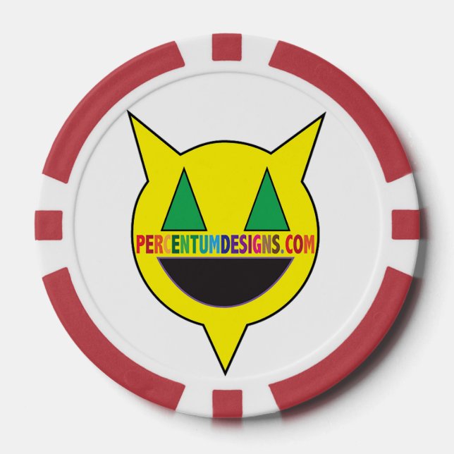 Jetons De Poker PERCENTUMDESIGNS.COM Chip de poker rouge (Recto)