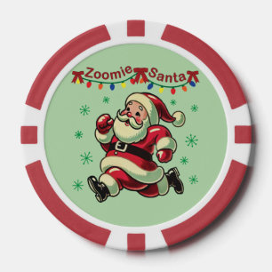 Jetons De Poker Père Noël en mode Zoomie Noël
