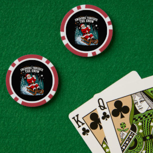 Jetons De Poker Père Noël jouant au golf Joyeux Noël golfeur