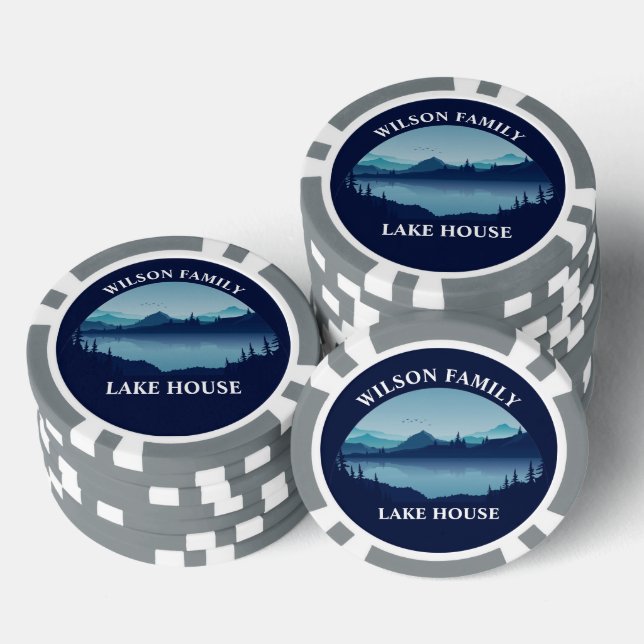 Jetons De Poker Personalized Family Lake House Reunion (Empiler)