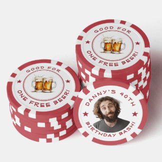 Jetons De Poker Personalized Funny Photo Good For One Beer Bar