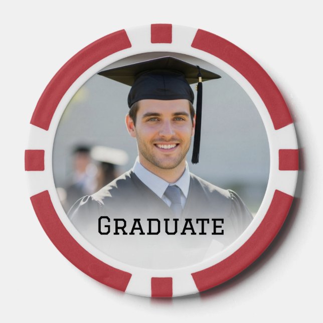 Jetons De Poker Personalized Graduation Photo Keepsake Memory Gift (Recto)
