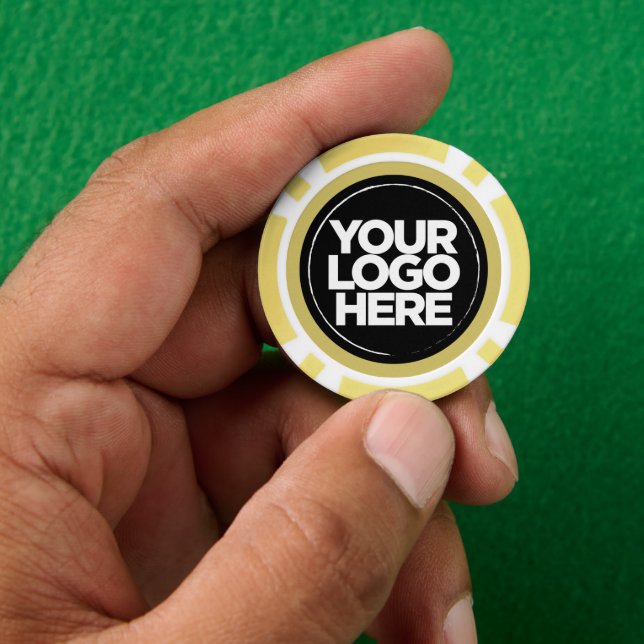 Jetons De Poker Personalized Logo and Text Cool Yellow (main)