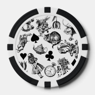 Jetons De Poker Personnages classiques d'Alice aux pays des mervei