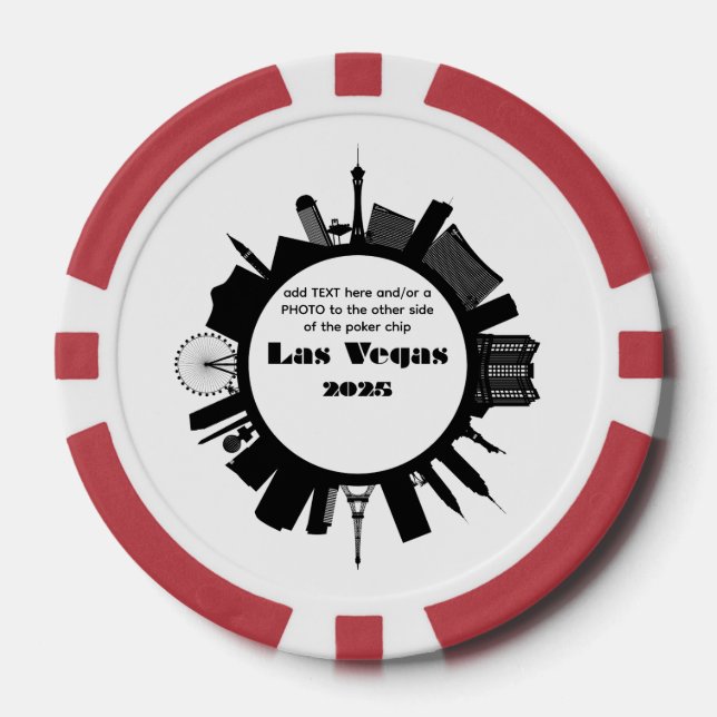 Jetons de poker personnalisables Las Vegas 2025 (Recto)