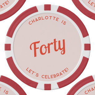 Jetons De Poker Personnalisé 40 Quarante-quarantième anniversaire