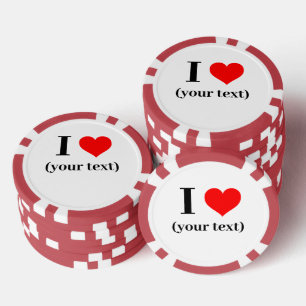 Jetons De Poker PERSONNALISÉ! Chips de Poker Coeur - Rouge