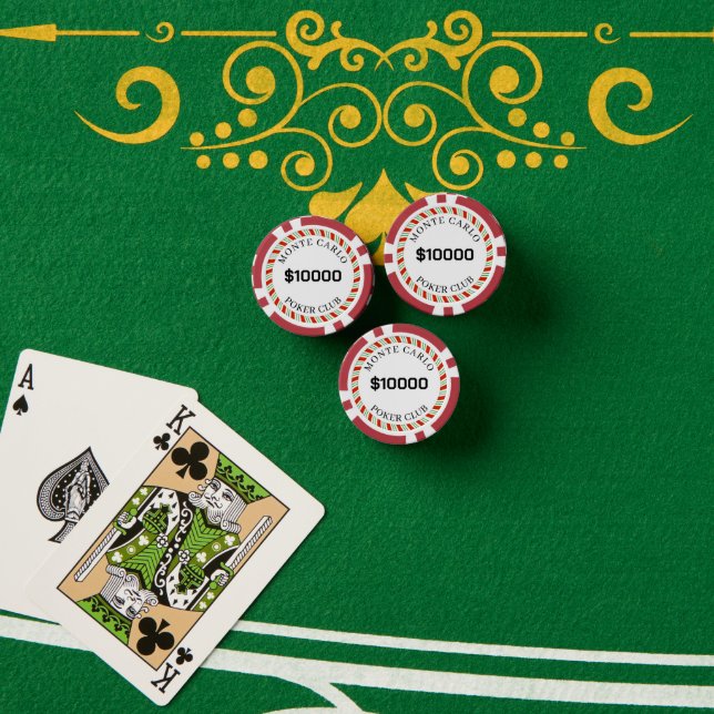 Jetons De Poker Personnalisé Monte Carlo Smooth 10000$ 14 Gram (Table de poker (pile))