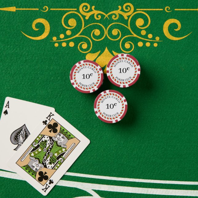 Jetons De Poker Personnalisé Monte Carlo Smooth 10 Cent 14 Gram (Table de poker (pile))