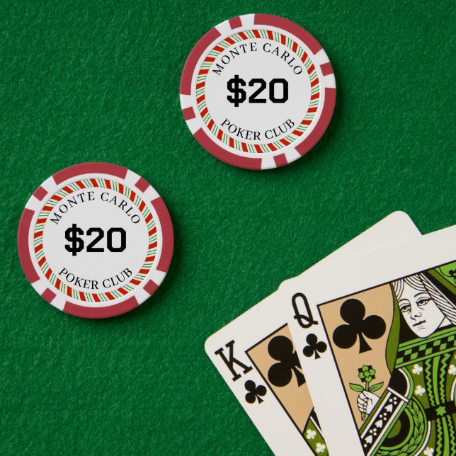 Jetons De Poker Personnalisé Monte Carlo Smooth 20 $ 14 Gram (Table de poker (double))