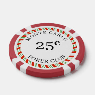 Jetons De Poker Personnalisé Monte Carlo Smooth 25 Cent 14 Gram