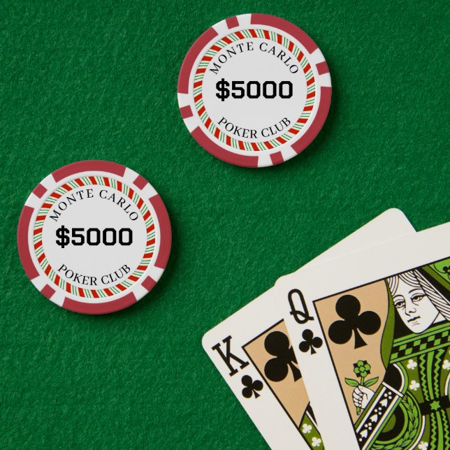 Jetons De Poker Personnalisé Monte Carlo Smooth 5000 $ 14 Gram (Table de poker (double))