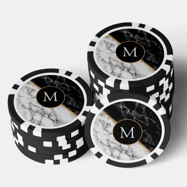 Jetons De Poker Personnalisé Votre Lettre Marble Poker Chips (Empiler)