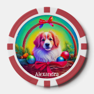 Jetons De Poker Personnaliser 2026 Chien de Noël le plus mignon et