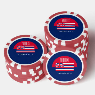 Jetons De Poker Personnaliser votre texte Hawaii State Drapeau sur