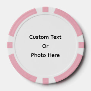 Jetons de poker personnalisés, bordure rayée rose