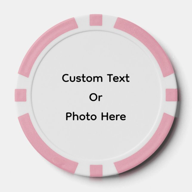 Jetons de poker personnalisés, bordure rayée rose (Recto)