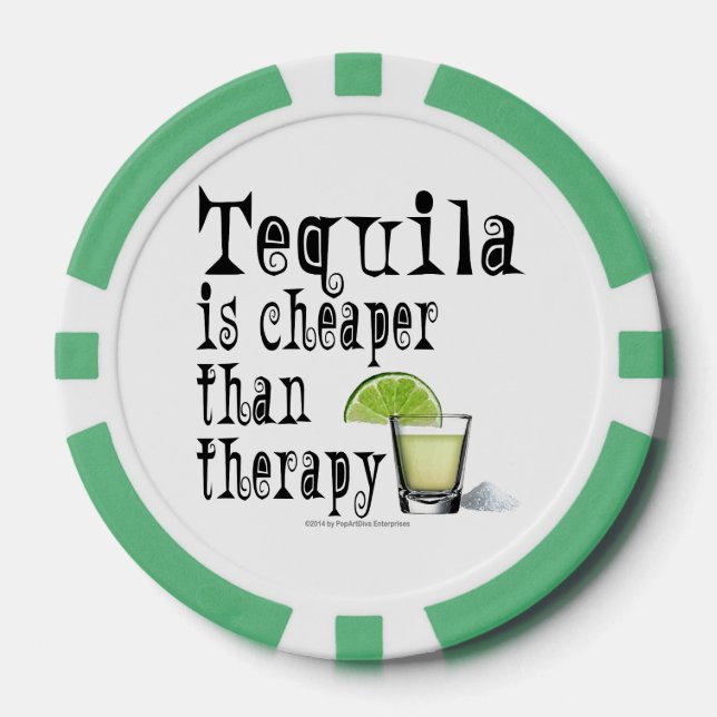 JETONS DE POKER PERSONNALISÉS - TEQUILA, MOINS CHE (Recto)