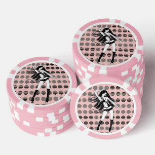 Jetons De Poker petite amie danseuse rose