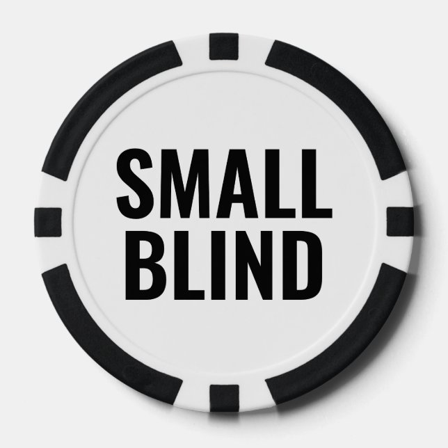 Jetons De Poker Petite Blind Simple Texte Noir et Blanc (Recto)