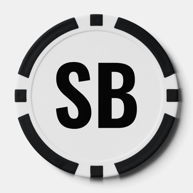 Jetons De Poker Petites Blinds SB Textes Simples Noirs Blancs Jeto (Recto)