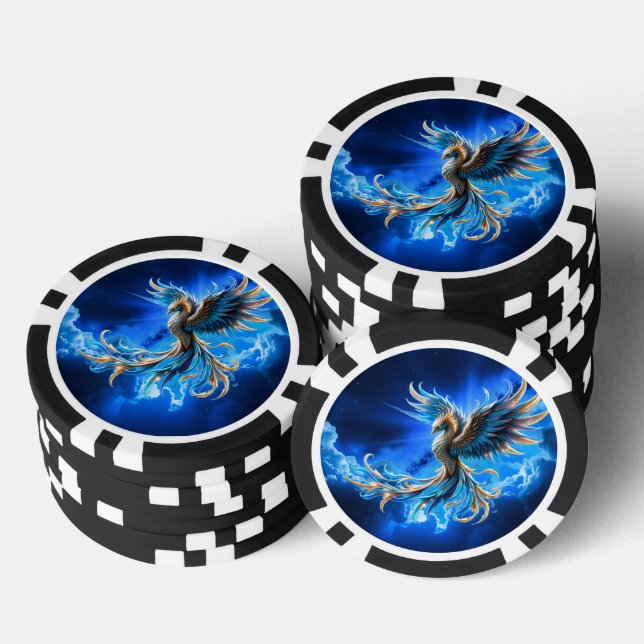 Jetons De Poker Phénix de l'Aube Saphir (Empiler)
