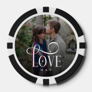 Jetons De Poker Photo de couples fiancés sur mesure avec écriture