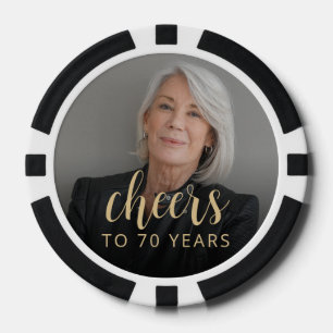 Jetons De Poker Photo de fête d'anniversaire de 70 ans Tchin-tchin