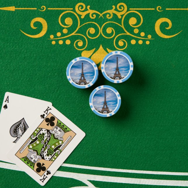 Jetons De Poker Photo de la tour Eiffel (Table de poker (pile))
