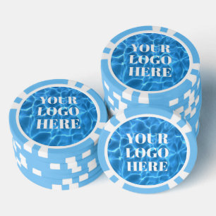Jetons De Poker Photo de piscine Aqua Blue pour votre logo