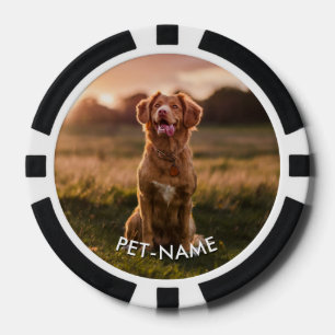 Jetons De Poker Photo personnalisée 2 avec votre chien 2 Nom sur l