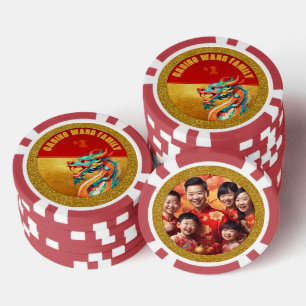 Jetons De Poker Photo personnalisée du dragon de Nouvel An chinois