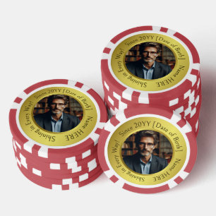 Jetons De Poker Photo personnalisée et inspirante brillant anniver