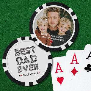 Jetons De Poker Photo personnalisée Meilleur papa jamais