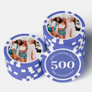Jetons De Poker Photo personnalisée violet numéroté 500 jeu de val