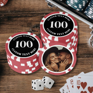 Jetons De Poker Photo Rouge 100 Numéroté