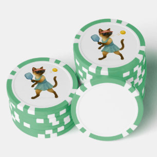 Jetons De Poker Pickleball pour amoureux de les chats siamois