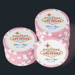 Jetons De Poker Pink Las Vegas Wedding Favor<br><div class="desc">Préparez-vous pour un mariage Las Vegas mémorable avec ces jetons de poker de bienvenue mariage personnalisables.</div>