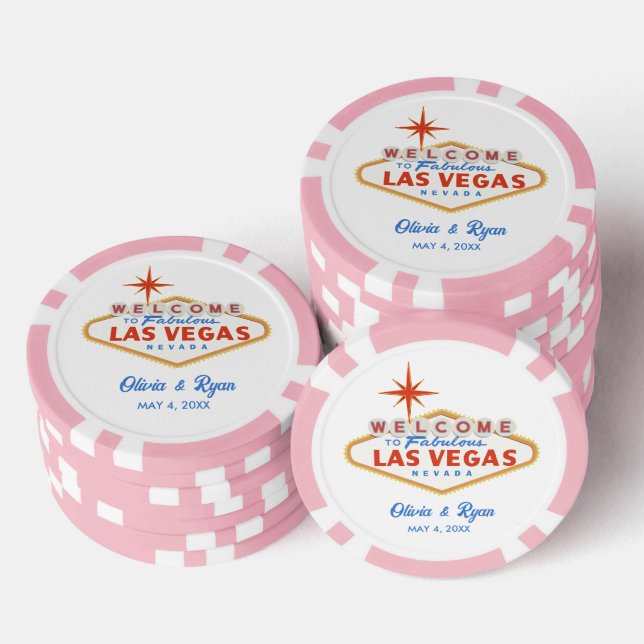 Jetons De Poker Pink Las Vegas Wedding Favor (Empiler)