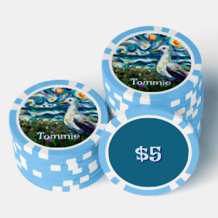 Jetons De Poker Plage de style Seagull Van Gogh Personnalisée