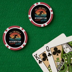 Jetons De Poker Plan de retraite drôle Ski à la retraite