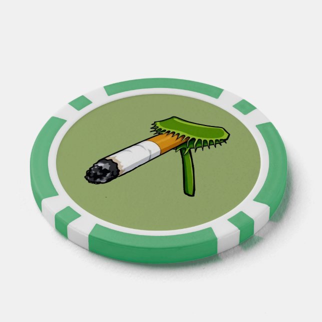 Jetons De Poker Plante piège de Vénus avec cigarette (Simple)