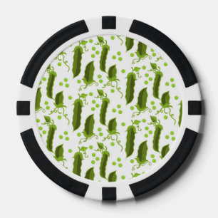 Jetons De Poker Plantes de pois verts feuilles rondes légumes alim