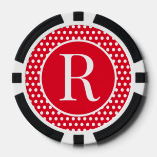 Jetons De Poker Point Polka de la lettre initiale personnalisée