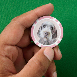 Jetons De Poker Pointing à poils durs Peinture Griffon - Art Chien