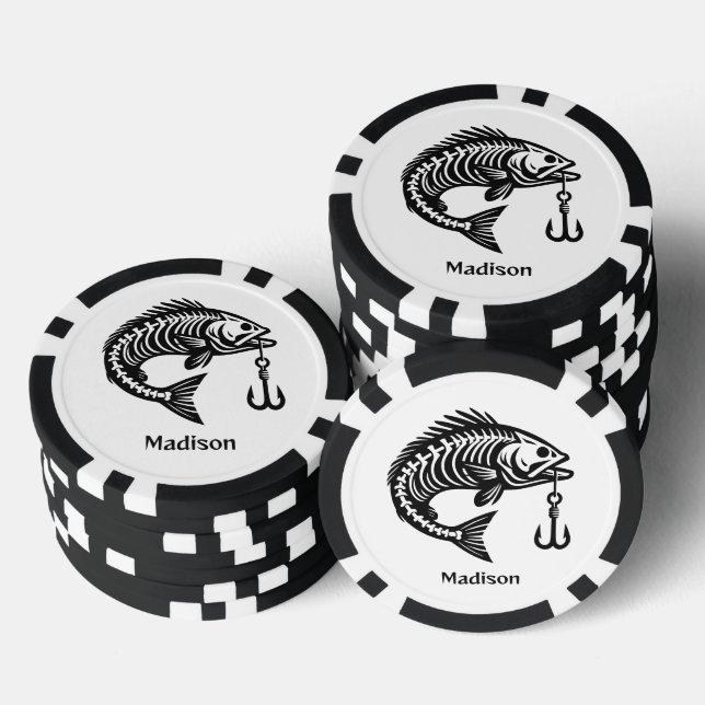 Jetons De Poker Poisson de nom personnalisé (Empiler)
