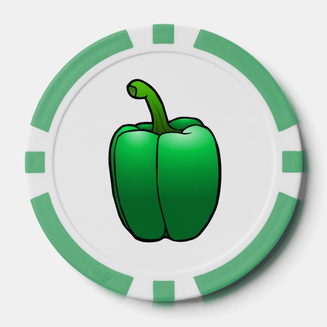 Jetons De Poker Poivron Vert (Recto)
