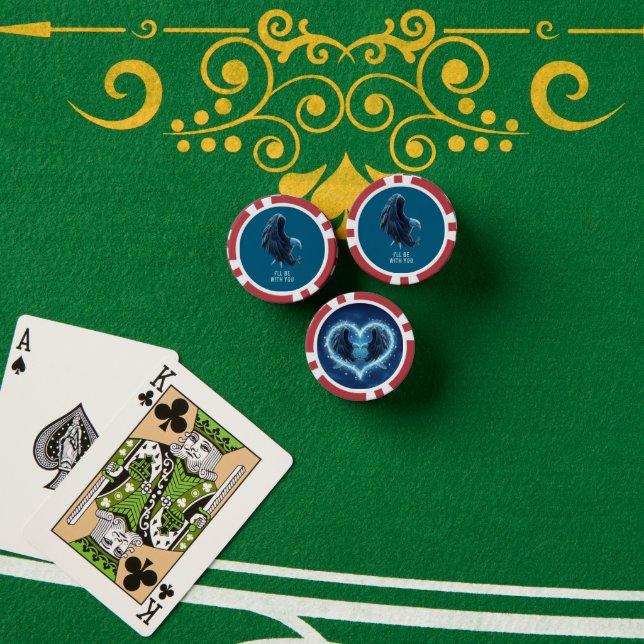 Jetons De Poker Poker Chip Bald Eagle Heart Custom Quote Loyalty 1 (Table de poker (pile))