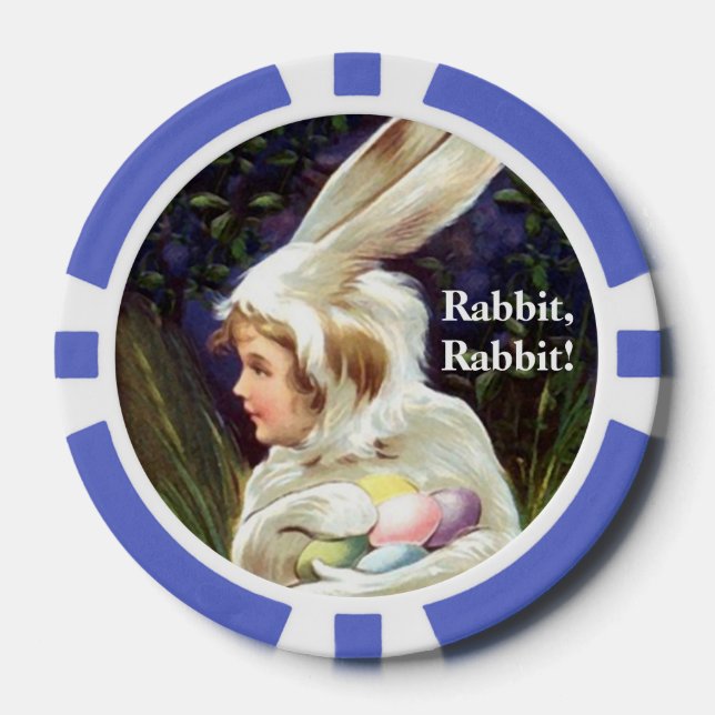 Jetons De Poker Poker Chip Lucky Dit Rabbit Rabbit! Retourner la p (Recto)