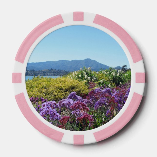 Jetons De Poker Poker Chip Mt Tamalpais Fleurs violettes (Recto)